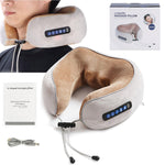 Oreiller de massage cervical électrique portable sans fil en forme de U.
