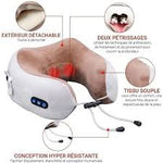 Oreiller de massage cervical électrique portable sans fil en forme de U.